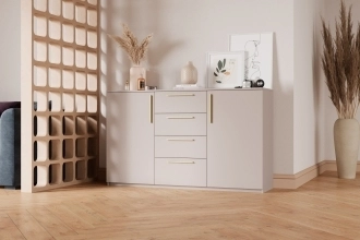 Комод Синтра в белом цвете с гладкими фасадами