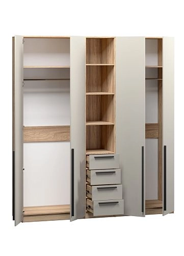 Шкаф распашной Хейсон-21 Кашемир Блэквуд Ячменный - фото 4