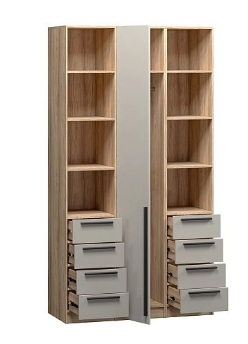 Шкаф распашной Хейсон-28 Кашемир Блэквуд Ячменный - фото 4