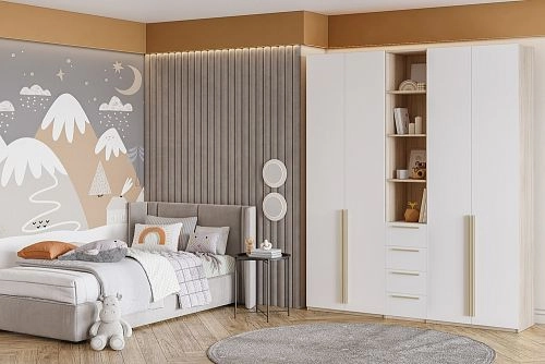 Шкаф распашной Хейсон-21 Белый Дуб Сонома - фото 1