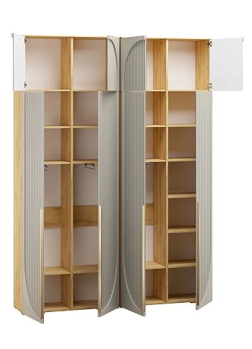 Шкаф распашной Брей-2 с антресолью Кашемир/Дуб Золотистый - фото 3