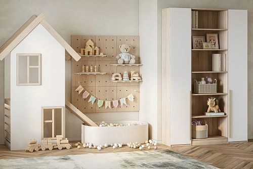 Шкаф распашной Хейсон-7 Белый Дуб Сонома - фото 1