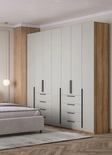 Шкаф распашной Хейсон-2 Кашемир Блэквуд Ячменный - фото 2