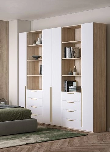 Шкаф распашной Хейсон-4 Белый Дуб Сонома - фото 2