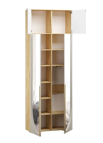 Шкаф распашной Брей-1.2 с антресолью Кашемир/Дуб Золотистый - фото 3