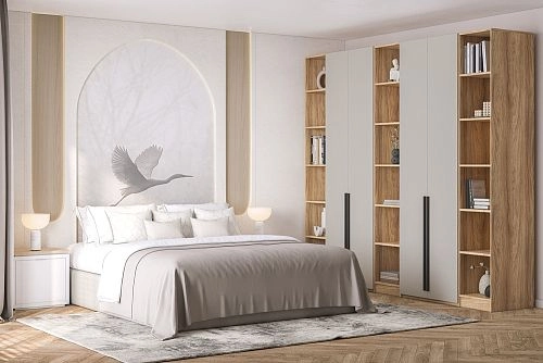 Шкаф распашной Хейсон-11 Кашемир Блэквуд Ячменный - фото 1