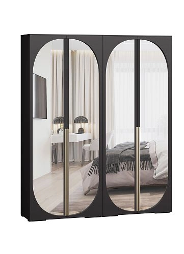 Шкаф распашной Брей-2.2 Черный - фото 2