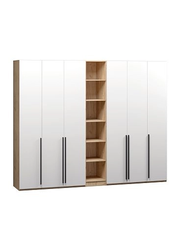 Шкаф распашной Хейсон-12 Белый Дуб Золотистый - фото 3