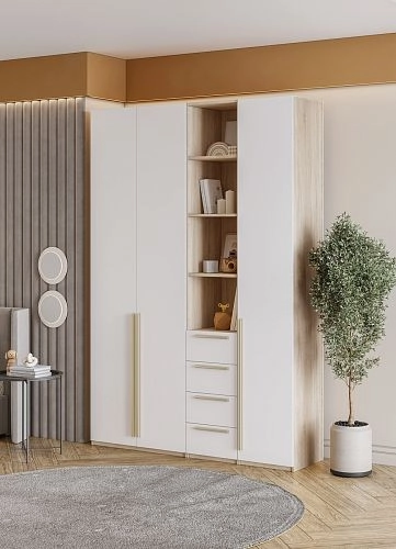 Шкаф распашной Хейсон-20 Белый Дуб Сонома - фото 2