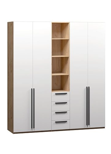 Шкаф распашной Хейсон-21 Белый Дуб Золотистый - фото 3