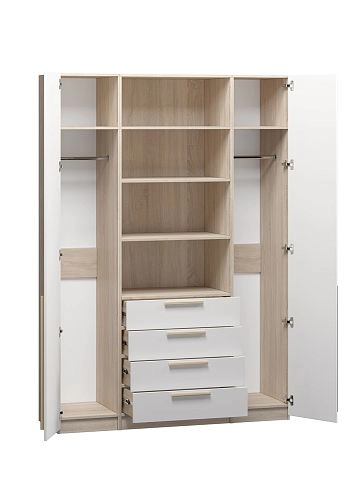 Шкаф распашной Хейсон-6 Белый Дуб Сонома - фото 4