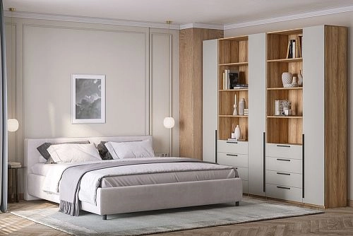 Шкаф распашной Хейсон-1 Кашемир Блэквуд Ячменный - фото 1