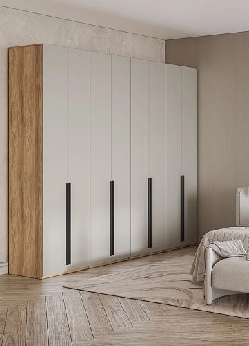 Шкаф распашной Хейсон-19 Кашемир Блэквуд Ячменный - фото 2