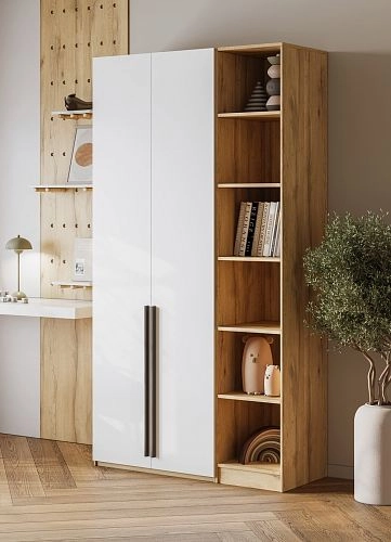 Шкаф распашной Хейсон-23 Белый Дуб Золотистый - фото 2