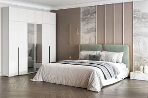 Солфорд 6 с антресолью с зеркалами Белый