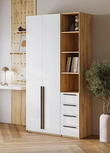 Шкаф распашной Хейсон-22 Белый Дуб Золотистый - фото 2