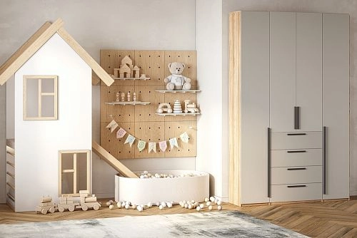 Шкаф распашной Хейсон-5 Кашемир Блэквуд Ячменный - фото 1