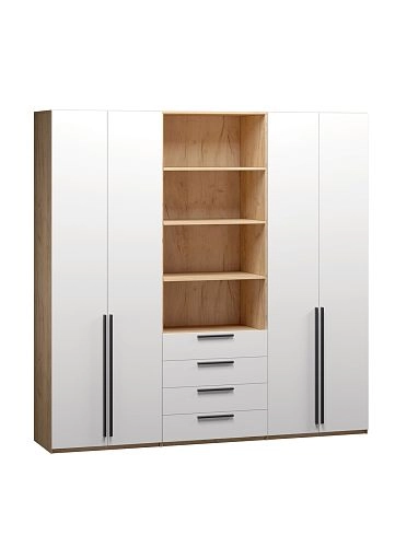 Шкаф распашной Хейсон-9 Белый Дуб Золотистый - фото 3