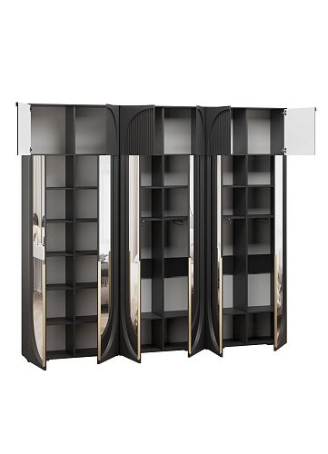 Шкаф распашной Брей-3.2 с антресолью Чёрный - фото 2