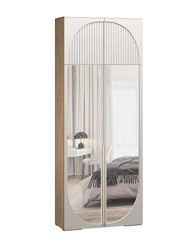 Шкаф распашной Брей-1.2 с антресолью Кашемир/Дуб Золотистый - фото 2